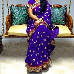 Gorgeous sari with choli for wedding and festival